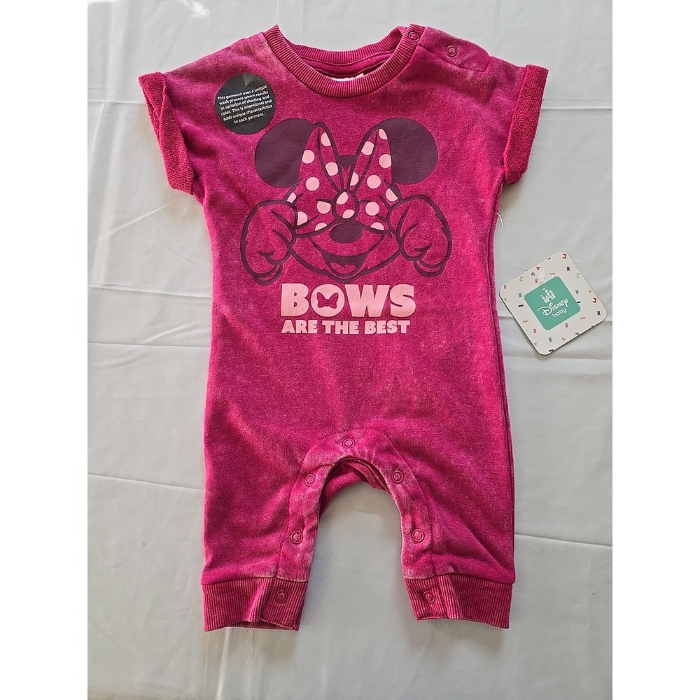 Nwt‎ Disney Baby Girl Pink Minnie Mouse Romper Outfit 0-3 Months
